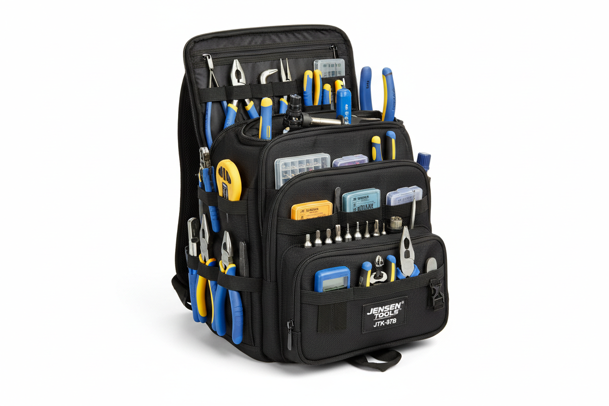 Jensen Tools JTK-87B Electronics MRO Tool Kit in Black Backpack Case